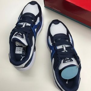 PUMA Axis Plus 90s Sneakers white-peacoat-galaxy blue 370287 04 Size 4.5
